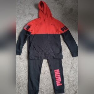Puma Red and Black Sweatsuit L 14/16